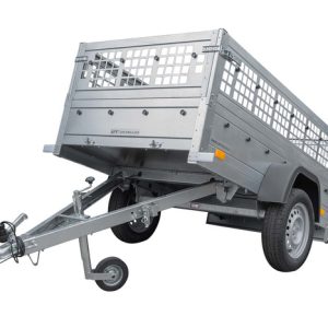 TOP REMORQUE GARDEN TRAILER 200 KIPP AVEC REHAUSSES GRILLAGÉES ET ROUE JOCKEY