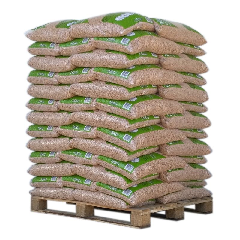 Pellet Din Pellets – qualité Premium – 1 Palette de 65 sacs de 15 kg